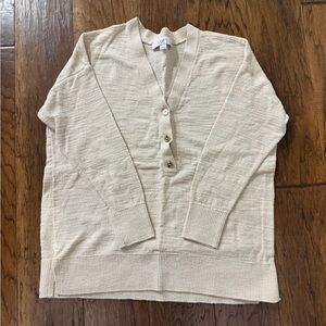 LOFT Cream V-Neck Sweater